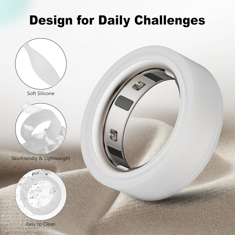 Snyeest 10 Packs Cover Compatible for Oura Ring 4/Gen 3 Heritage/Gen 3 Horizon,Charging Directly,Silicone Anti-Scratch Elastic Ring Finger Case Woking Out Gym for Women Men-Size 14 - Image 3